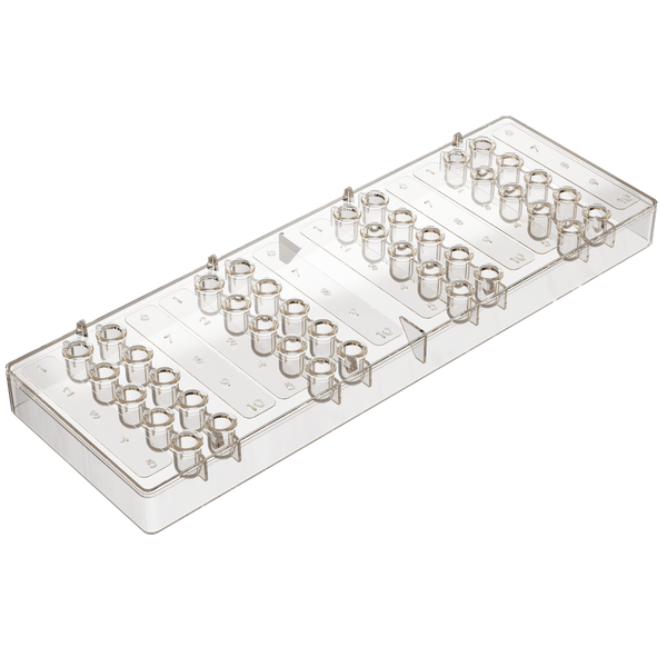 Clear Plastic Allergy Tray, 40-Slot Translucent Storage Organizer for Monitoring Extract Levels