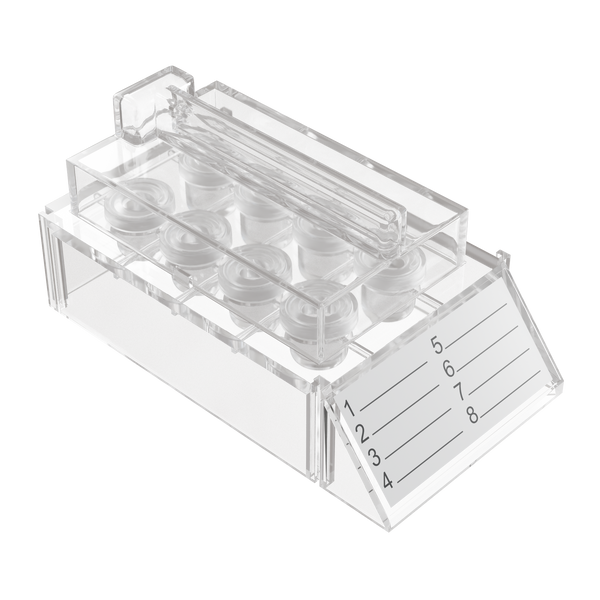 Clear Plastic Allergy Tray, 8-Slot Translucent Storage Organizer for Monitoring Extract Levels